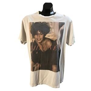 Whitney Houston Graphic T-Shirt L Vintage Style 90s Pop Icon Tribute